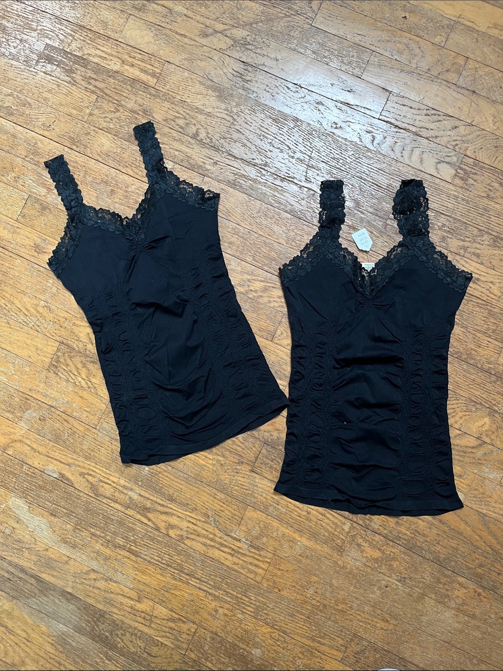 Set of 2 Lace-Trim Black Shaping Camisole - Women's Intimates